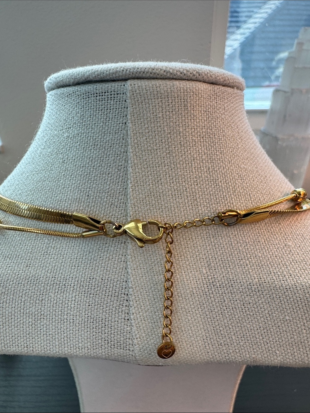 Gold Multi-Strand Bead Necklace - Women Jewelry 18k gold plated over - Picture 2 of 4